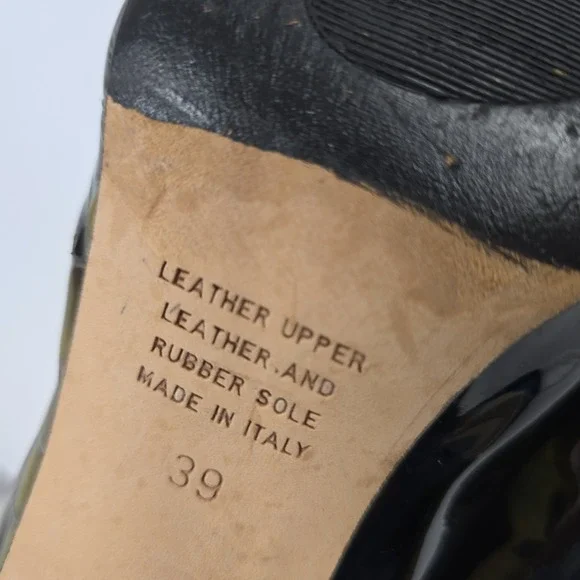 ANYILU Women Heels Patent‎ Leather Crocodile Embossed Buckle Made in Italy 39 - Picture 4 of 8